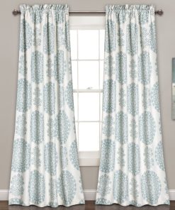 Evelyn Medallion Light Filtering Window Curtain Set