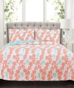 Dina Coral Quilt 3 Piece Set