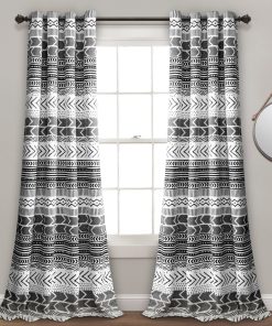 Hygge Geo Light Filtering Window Curtain Panel Set