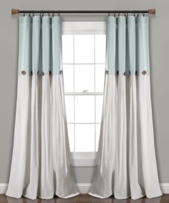 Linen Button Window Curtain Panel