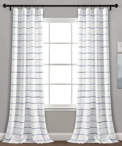 Ombre Stripe Yarn Dyed Recycled Cotton Blend Window Curtain Panel Set