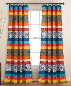 Boho Stripe Window Curtain Panel Set