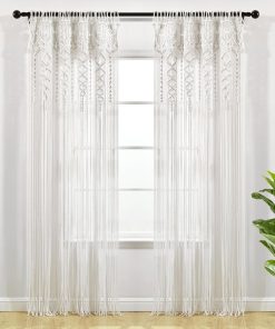 Boho Macrame Textured Cotton Window Curtain