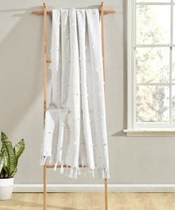 Boho Tufted Cotton Woven Tassel Fringe Throw