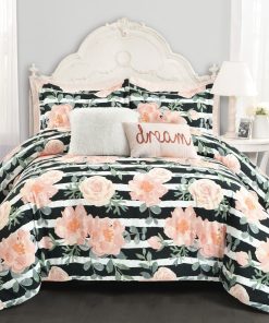 Amara Watercolor Rose 7 Piece Comforter Set