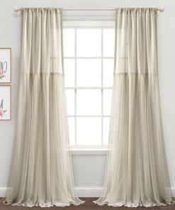 Tulle Skirt Solid Window Curtain Panel Set