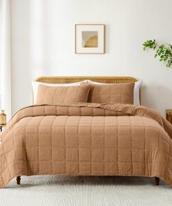 Logan Stone Washed Cotton Quilt 3 Piece Set