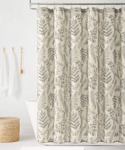 Botanical Dreams Linen Textured Shower Curtain