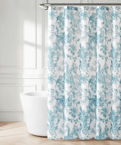 Bird And Hydrangea Toile Shower Curtain