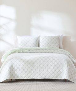 Diamond Leaf Jacquard Reversible Matelasse Coverlet Set