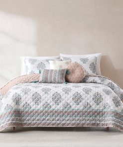 Sofia Flower Block Bouquet Reversible Quilt 6Pc Set