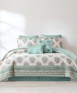 Sofia Flower Block Bouquet Cotton Comforter Set