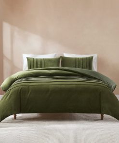 Pleated Groove Velvet Duvet Cover Set