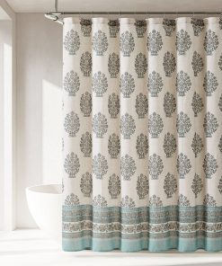 Sofia Flower Block Bouquet Shower Curtain
