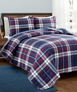 Grayson Farmhouse Plaid Reversible Quilt Set