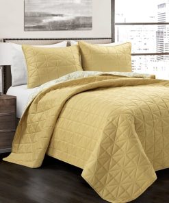 Mid Century Modern Geo Reversible Quilt 3 Piece Set