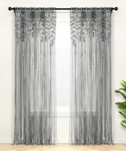Boho Macrame Leaf Cotton Window Curtain