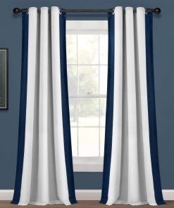 Block Border Blackout Window Curtain Panel