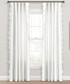 Coastal Chic Scalloped Edge Window Curtain Panel Set