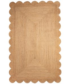 Java Scalloped Edge Indoor Area Rug Natural