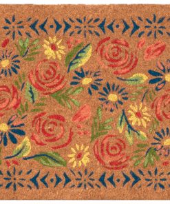 Natura Block Print Flowers Outdoor Mat